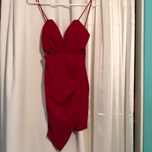 Red Spaghetti Strapped Dress